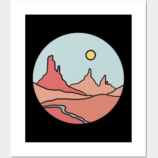 Red Desert Minimal Landscape Posters and Art